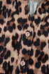 Animal Print Lace Detail Puff Sleeve Button Front Shirt