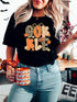 Animal Print Letter Graphic Short Sleeve Casual Tee