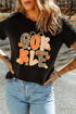 Animal Print Letter Graphic Short Sleeve Casual Tee
