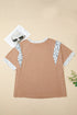 Animal Print Pattern Blocked Patchwork Western Plus Size Top