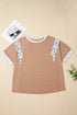 Animal Print Pattern Blocked Patchwork Western Plus Size Top