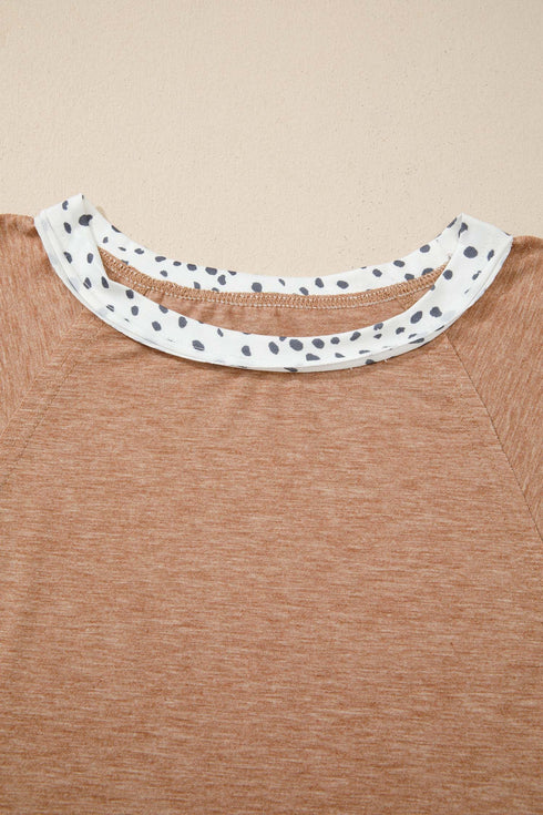 Animal Print Pattern Blocked Patchwork Western Plus Size Top