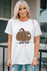 Animal Print Pumpkin Graphic Short Sleeve Shirt