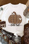 Animal Print Pumpkin Graphic Short Sleeve Shirt