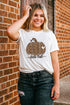 Animal Print Pumpkin Graphic Short Sleeve Shirt