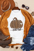 Animal Print Pumpkin Graphic Short Sleeve Shirt
