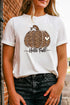 Animal Print Pumpkin Graphic Short Sleeve Shirt