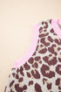 Animal Print Ribbed Trim Sleeveless Knit Top