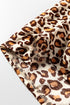 Animal Print Ruffle Neck Button Front Long Sleeve Blouse