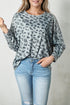 Animal Print Stitching Loose Long Sleeve Top