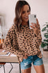Animal Print Stitching Loose Long Sleeve Top