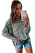 Animal Print Stitching Loose Long Sleeve Top