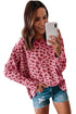 Animal Print Stitching Loose Long Sleeve Top
