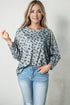 Animal Print Stitching Loose Long Sleeve Top