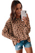 Animal Print Stitching Loose Long Sleeve Top