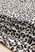 Animal Print Striped Ruffle Sleeve V Neck Blouse