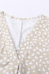 Animal Print V-Neck Rolled Sleeve Tunic Top