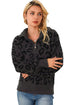 Animal Print Zipped Collared Sweater