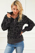 Animal Print Zipped Collared Sweater