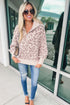 Animal Print Zipped Collared Sweater