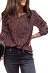 Animal Spotted Print Round Neck Long Sleeve Top