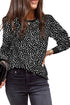 Animal Spotted Print Round Neck Long Sleeve Top