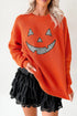 Applique Graphic Drop Shoulder Round Neck Long Sleeve Sweater