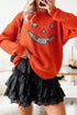 Applique Graphic Drop Shoulder Round Neck Long Sleeve Sweater