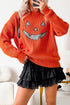 Applique Graphic Drop Shoulder Round Neck Long Sleeve Sweater