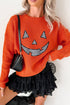 Applique Graphic Drop Shoulder Round Neck Long Sleeve Sweater