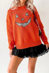 Applique Graphic Drop Shoulder Round Neck Long Sleeve Sweater