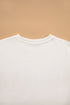 Applique Slogan Round Neck Long Sleeve Sweatshirt