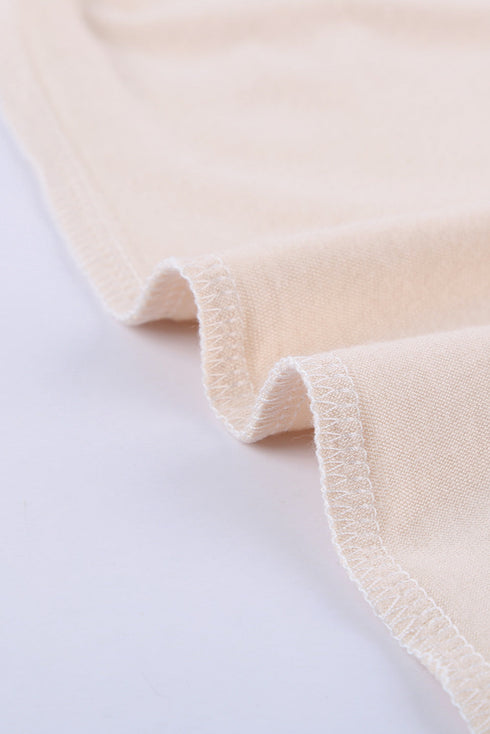 Apricot Apricot Round Neck Long Sleeve Color Block Tunic Top