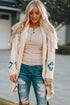 Apricot Aztec Print Open Front Cardigan