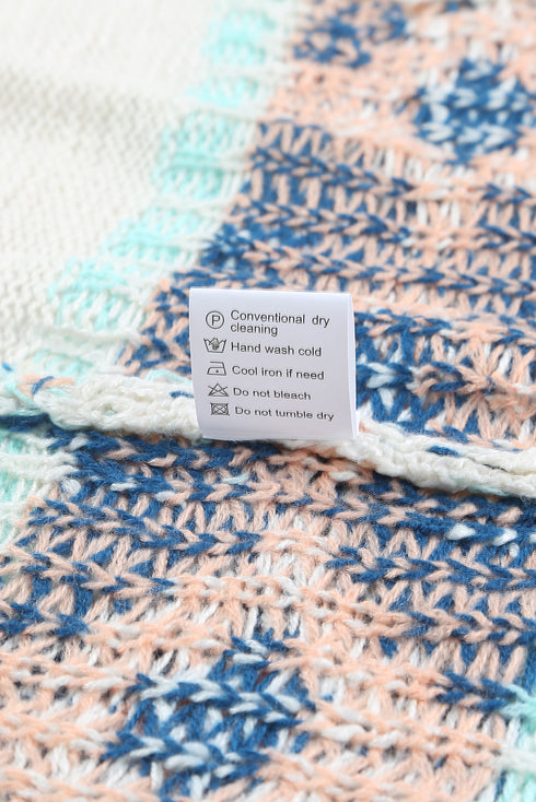 Apricot Aztec Print Open Front Cardigan