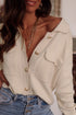 Apricot Chest Pockets Button up Knitted Cardigan