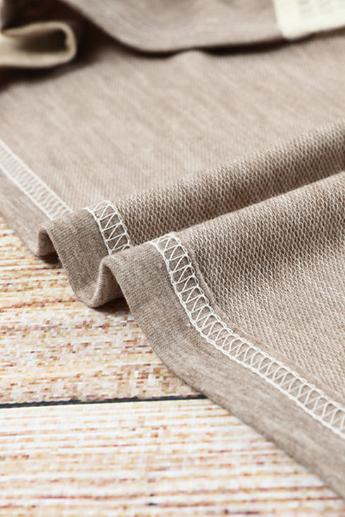 Apricot Contrast Block Waffle Knit Hoodie