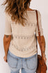 Apricot Crochet Hollow-Out Short Sleeve T-Shirt