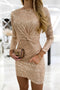 Apricot Knot Pack Hip Sequin Dress