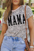 Apricot Leopard MAMA Graphic Crew Neck T Shirt