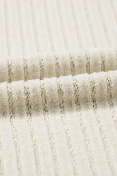 Apricot Ribbed Knit Mock Neck Tank Top