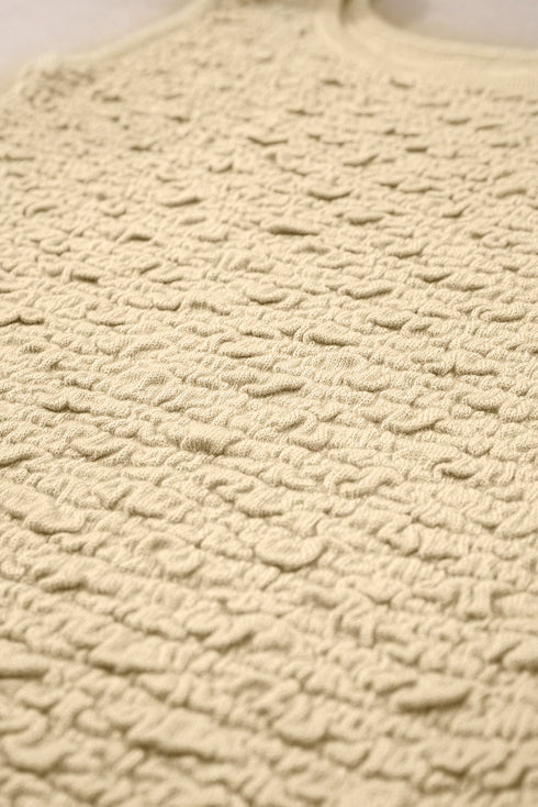 Apricot Textured U Neck Slim Fit Sweater Vest