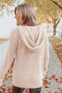 Apricot Waffle Knit Buttons Hooded Sweater With Pocket