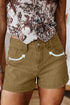Arrow Detail Western Denim Graphic Statement Shorts