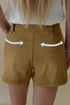 Arrow Detail Western Denim Graphic Statement Shorts