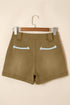 Arrow Detail Western Denim Graphic Statement Shorts