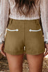 Arrow Detail Western Denim Graphic Statement Shorts