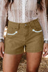 Arrow Detail Western Denim Graphic Statement Shorts