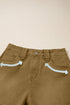 Arrow Detail Western Denim Graphic Statement Shorts