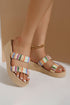 Artisan Woven Double Strap Boho Wedge Slipper